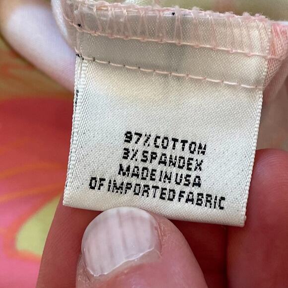 Talbots Cotton Yellow Pink Gray Floral Sleeveless Sheath Dress, Size 2P - Picture 8 of 11